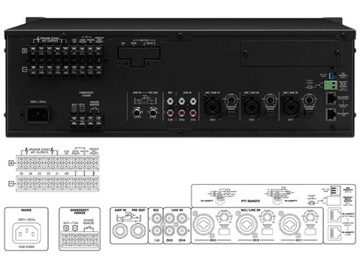 СМЕШИВАЮЩИЙ УСИЛИТЕЛЬ PA 100 В 240 Вт RMS СИСТЕМА MONACOR PA-1240 ДЛЯ 5 ЗОН