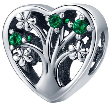 Charms Zawieszka Charms Drzewo Życia Serce Srebro 925 Charmsy Trusky