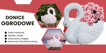 ŁABĘDŹ DONICA W KSZTAŁCIE ŁABĘDZIA OSŁONKA NA KWIATY FIGURA OGRODOWA H:45CM