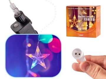 СВЕТОДИОДНЫЕ ЗАНАВЕСЫ ЗВЕЗДНЫЕ СВЕТИЛЬНИКИ 2,5М 138LED MULTICOLOR