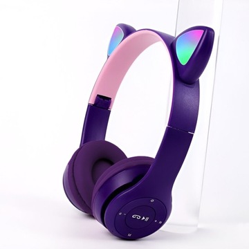 НАУШНИКИ ДЛЯ ДЕТЕЙ BLUETOOTH CAT EARS CAT LED RGB НАКЛОННЫЙ МИКРОФОН