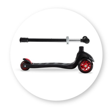 OUTLET MoMi VIVIO - ТРЕХКОЛЕСНЫЙ СКУТЕР - СКЛАДНОЙ - LED - черный