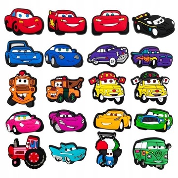10 шт. ПОДВЕСКИ ДЛЯ CROCS CARS BAJKA PINS CARS Lightning McQueen Mater