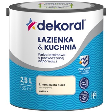 Dekoral Łazienka&Kuchnia Farba lateksowa KAMIENISTA PLAŻA 2,5L