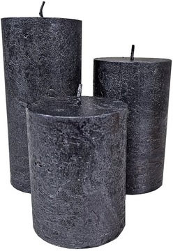 Ozdobna ŚWIECA CZARNA RUSTIC ARTMAN 9cm ŚWIECZKA