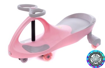 JEŹDZIK GRAWITACYJNY CAR KOŁA LED RÓŻOWY SWING
