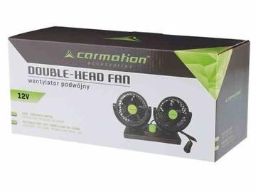MOCNY WIATRAK WENTYLATOR SAMOCHODOWY PODWÓJNY OBROTOWY DO OSOBÓWKI BUSA 12V