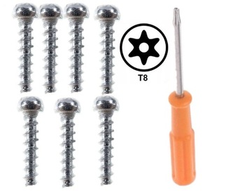 7X SREBRNA ŚRUBKA + WKRĘTAK TORX T8 PADA XBOX 360
