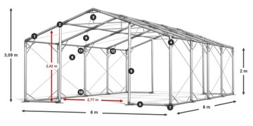Палатка складская 6х8м DAS 560 P складские помещения