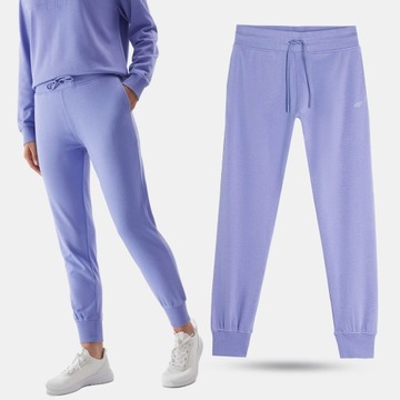 SPODNIE DRESOWE DAMSKIE 4F DRESY JOGGERY SPORTOWE BAWEŁNA AW23F474