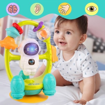 СЕНСОРНАЯ ИГРУШКА-ПОГРЕМКА С ПРИСОСКОЙ СПИННЕР МУЗЫКАЛЬНЫЕ СВЕТИЛЬНИКИ, один год