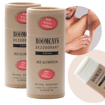 Dezodorant męski w sztyfcie ROOMCAYS 100% naturalny skład 2 x 65 g