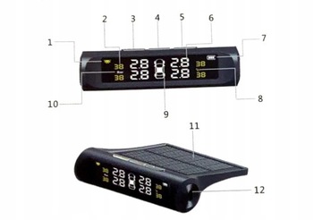 4 ДАТЧИКА ДАВЛЕНИЯ В ШИНАХ TPMS SOLAR LCD