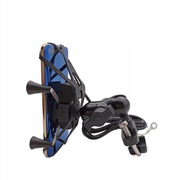 ДЕРЖАТЕЛЬ ДЛЯ МОТОЦИКЛА ЗАРЯДНОЕ УСТРОЙСТВО ДЛЯ ТЕЛЕФОНА USB 2.1A