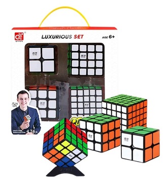 ZESTAW 4 KOSTKI LOGICZNE 2x2 3x3 4x4 5x5 PODSTAWKA