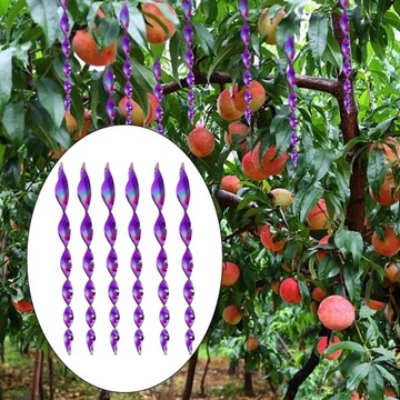 6 sztuk 30 cm odblaskowe pręty odstraszające ptaki wiszące fioletowe