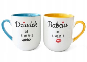 2 kubki do kawy na Dzień Babci i Dziadka TWÓJ DRUK