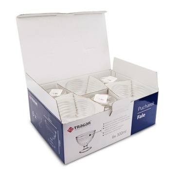 6x СТЕКЛЯННЫЕ ЧАШКИ ДЛЯ МОРОЖЕНОГО, ДЕСЕРТ, КРУГЛЫЕ КОНТЕЙНЕРЫ ОБЪЕМОМ 300 МЛ, НАБОР