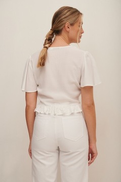 Блузка с драпировкой, белый /НА-КД/40/L