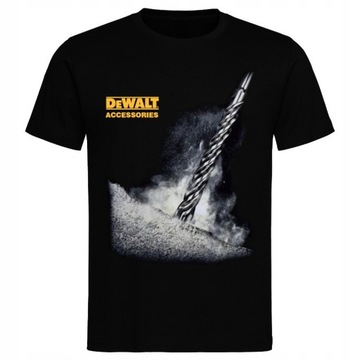 DeWALT Koszulka czarna z grafiką wiertła r. XXL t-shirt