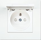 Viko KARRE Gniazdo pojedyncze z klapką biały