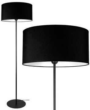 NOWOCZESNA LAMPA STOJĄCA PODŁOGOWA CZARNA ABAŻUR CZARNY 40CM LOFT LED