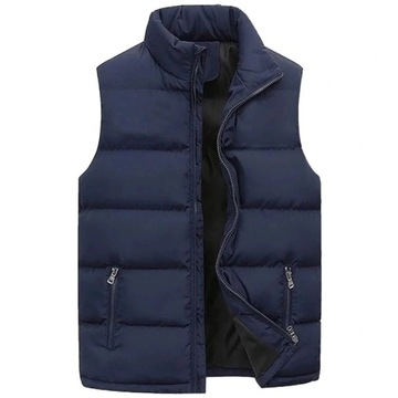 MODNY BEZRĘKAWNIK MĘSKI KAMIZELKA PIKOWANA PUCHOWA R,M-4XL