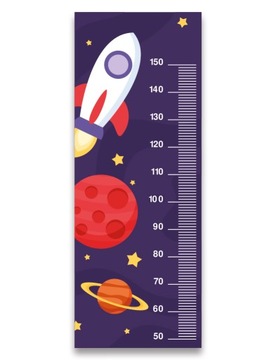 MIARKA WZROSTU naklejka UV na ścianę dla dzieci KOSMOS wzory
