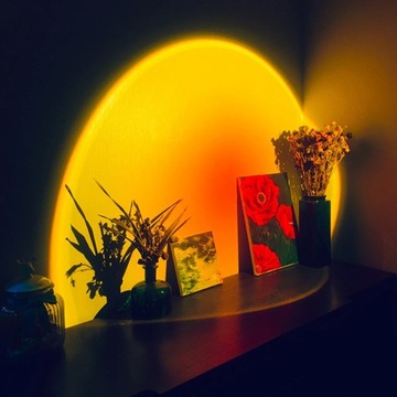 USB Rainbow Sunset Red Projector LED Night Light Sun Protection Desk Lamp