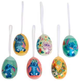 ZAWIESZKI WIELKANOCNE STITCH JAJKA PISANKI DO KOSZYCZKA 6 SZTUK ZAWIESZKA