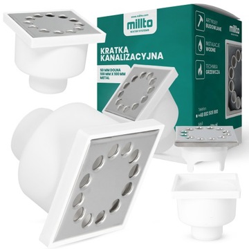 KRATKA ŚCIEKOWA 50 MM 10x10 ODPŁYWOWA KANALIZACYJNA BRODZIKA PRYSZNIC DOLNA