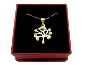 Srebrny Naszyjnik 925 Złocony Drzewko Drzewo Życia
