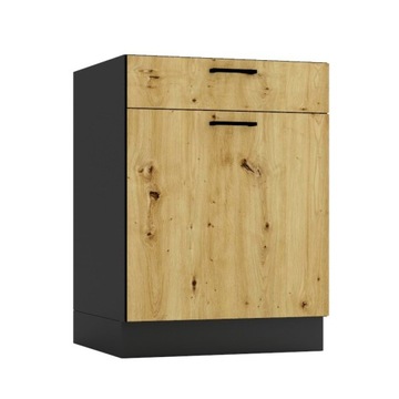 Шкаф кухонный нижний однодверный с ящиком, дуб ремесленный, 60 см ANIKA LOFT