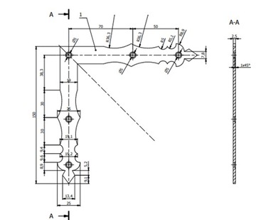 Уголок декоративный для рамы ставен 15см НАД1 150х2150х25 2,5мм
