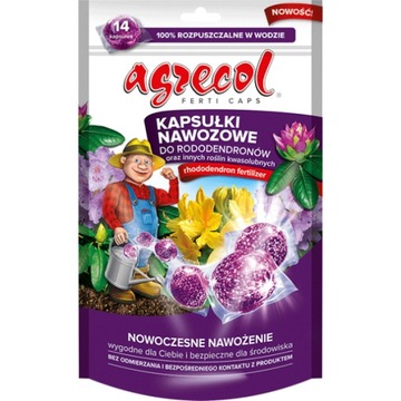 AGRECOL KAPSUŁKI NAWOZOWE ODŻYWKA RODODENDRONY I ROŚLINY KWAŚNOLUBNE 14SZT