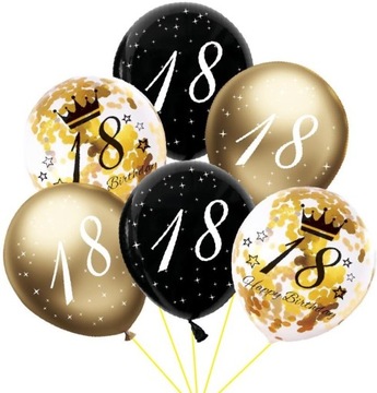 Balony na18 urodziny Osiemnaste Urodziny 18stka 6 sztuk