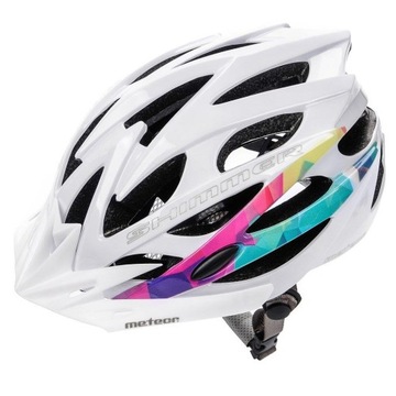 KASK ROWEROWY REGULOWANY METEOR SHIMMER L 58-61 cm biały