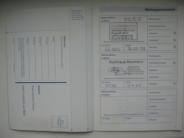 Сервисная книжка Ford немецкая 1999 г. Сервис Ford