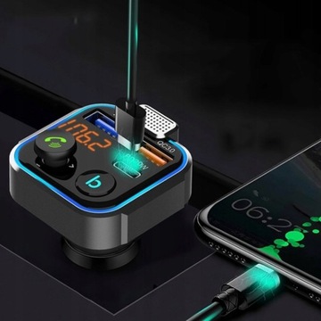 АУДИОПЕРЕДАТЧИК BLUETOOTH FM MP3 BT БЫСТРОЕ ЗАРЯДНОЕ УСТРОЙСТВО 3X USB QC 3.0 RGB