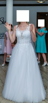 SUKIENKA SUKNIA ŚLUBNA KORONKOWA R.38 \ 40 ORYGINALNA