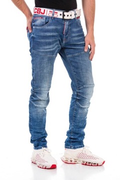 SPODNIE JEANS MĘSKIE CIPO BAXX SLIM FIT PRZETARCIA