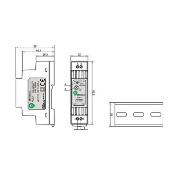 ИСТОЧНИК ПИТАНИЯ DIN EURA DIN15W12 12 В 1,25 А постоянного тока