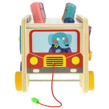 ДЕРЕВЯННЫЙ КУБ СЛОНА, МОЛОТОК МОНТЕССОРИ, ИГРУШКА ЗИ-11