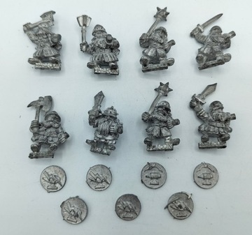 Warhammer Harlequin Miniatures Dwarf Warriors zestaw 8 figurek metal