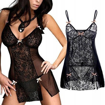 SEXI ZMYSŁOWA KORONKOWA KOBIECA KOSZULA NOCNA 4XL