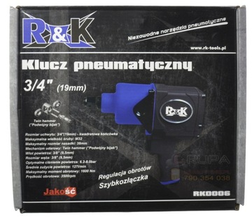 МОЩНЫЙ УДАРНЫЙ ПНЕВМАТИЧЕСКИЙ КЛЮЧ 3/4
