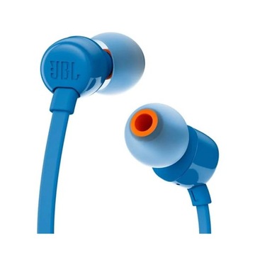 SŁUCHAWKI JBL T110 DOUSZNE Z MIKROFONEM NIEBIESKIE