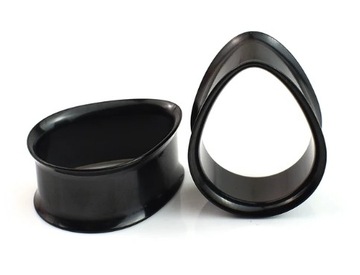 Plug tunel saddle stalowy siodłowy czarny Kropla łza drop 10mm