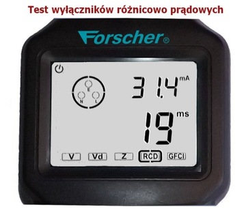 Tester Instalacji Elektrycznej RCD FORSCHER FS906 + Świadectwo wzorcowania