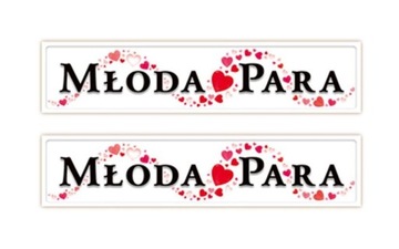 TABLICE SAMOCHODOWE x2 samochód ślub wesele zestaw na samochód Para Młoda